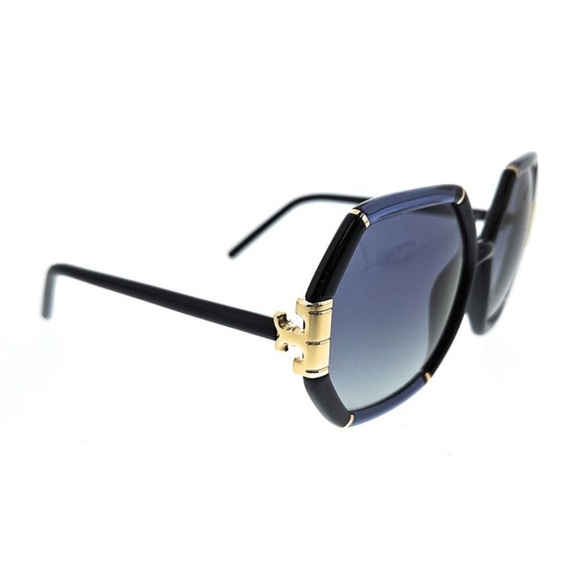 Tory Burch elegant oversized navy blue sunglasses - Picture 3 of 3